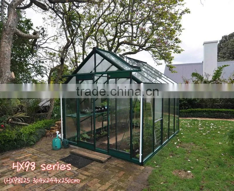Indoor vegetable growing aluminium frame glass greenhouse