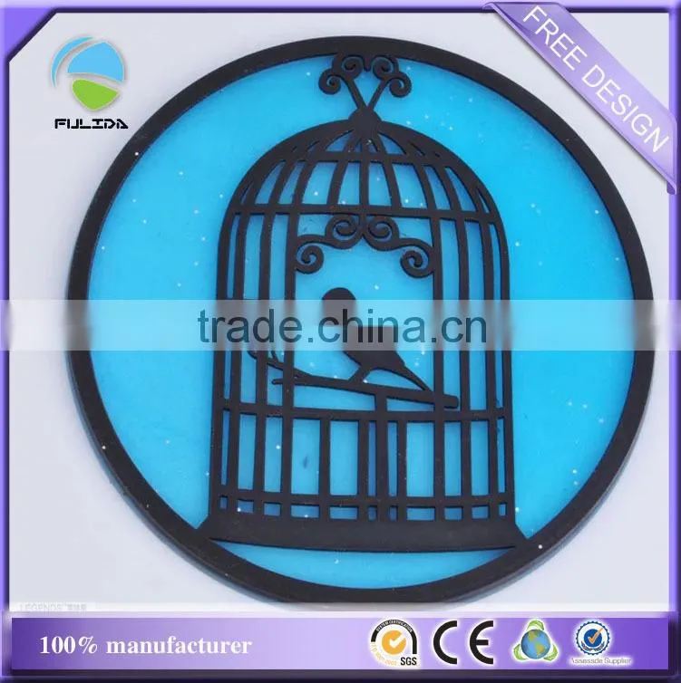 birdcage Soft PVC Rubber out-of-shape mixed pack tea drink coaster