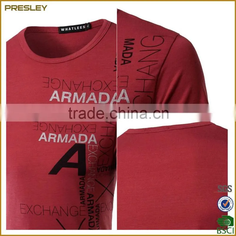 2016 Hot sell Men's Presrhinked 180gsm Single Jersey Cotton 100% T-Shirts With Silkscree Printing For Promotion