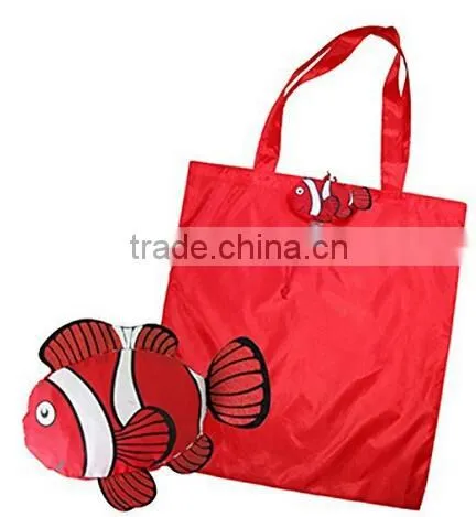 Reusable tote fish shape portable durable foldable shopping bag