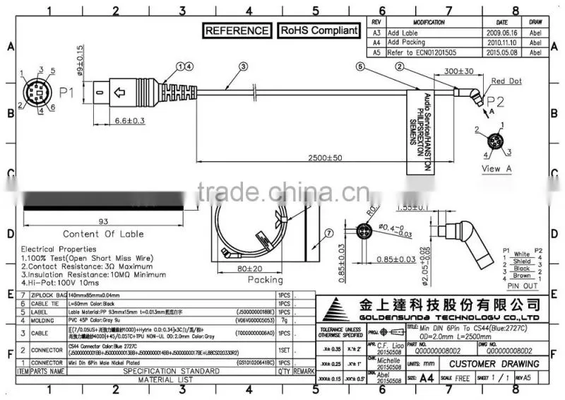 Taiwan OEM ODM Custom Assembly Cable