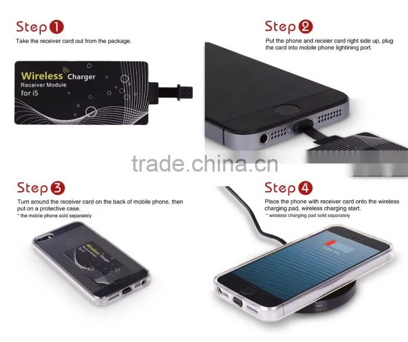 Wireless charging receiver model thinnest designed for iphone 6 charger