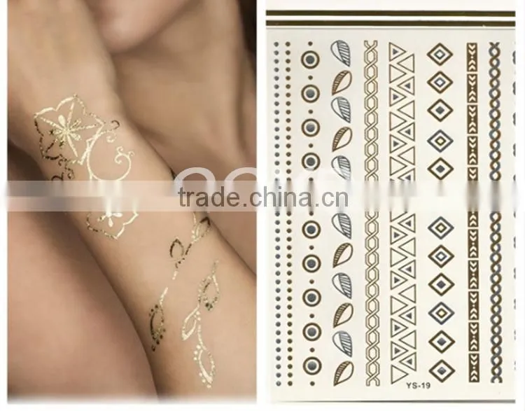 Beauty water transfer customized gold tattoo sticker