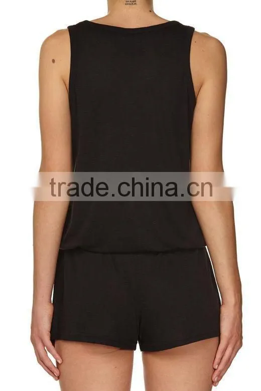 2015 new fashion sleeveless women short floral playsuit