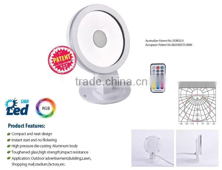 Ispot EU patent slim round led rgb flood light 20 watt