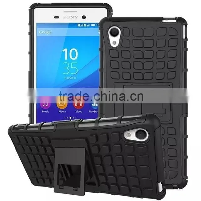 Shockproof Hybrid Rubber Stand Phone Case For Sony Xperia M4 Aqua