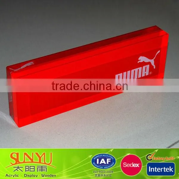 High quality clear plastic paperweight