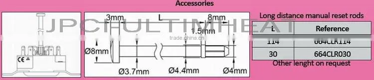 Type 82 3 pole manual reset high limit thermostat