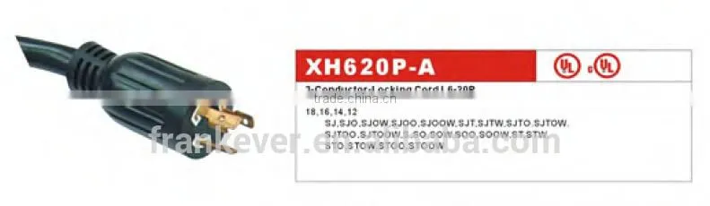 Amercia NEMA L6-20P UL power cord