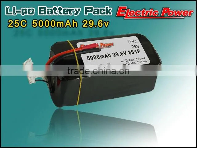 5000mah 29.6v 25c continuance battery lipo battery