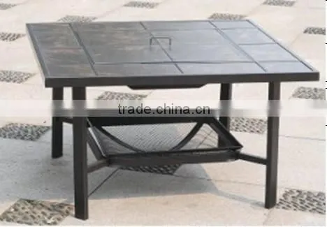 Outdoor Mosaic Slate Fire Pit Table