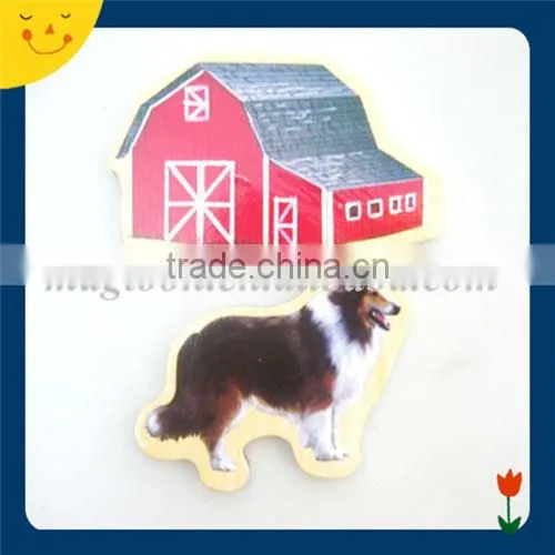 custom dinosaur shape wooden magnetic puzzle