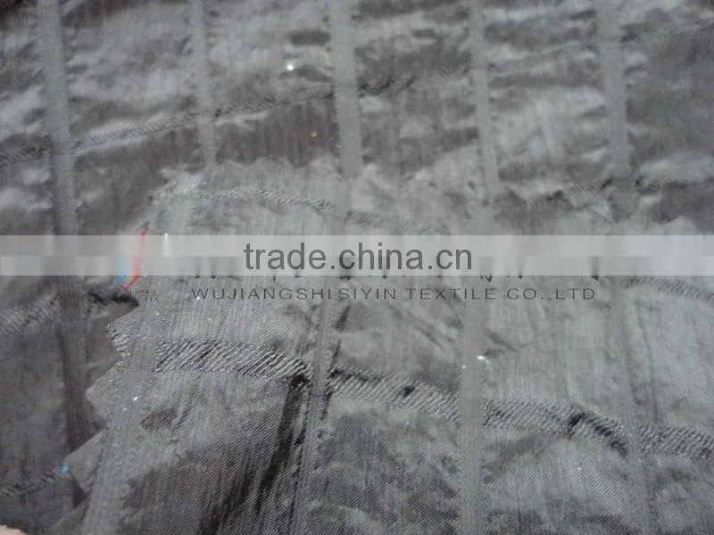 380T black nylon taffeta plaid fabric