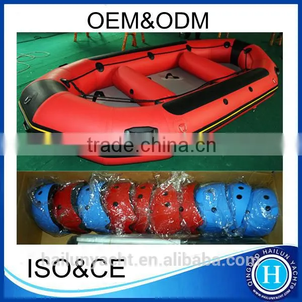 Whitewater rafting boats blue inflatable raft with bottom reinforcements