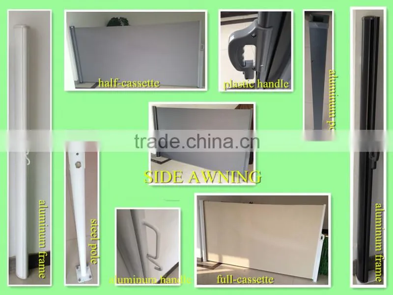 folding wind screen side awning retractable awning