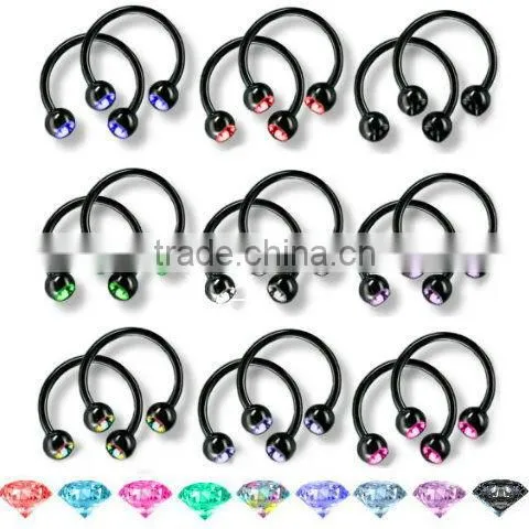 Circular Barbell Crystal Lip Piercing
