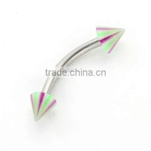 Wholesale Fake Cheap Unique Cool Acrylic Cone Stainless Steel Eyebrow Rings Piercing Jewelry