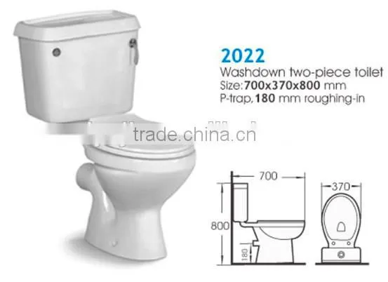 Sanitary ware cheap ceramic washdown two piece toilet
