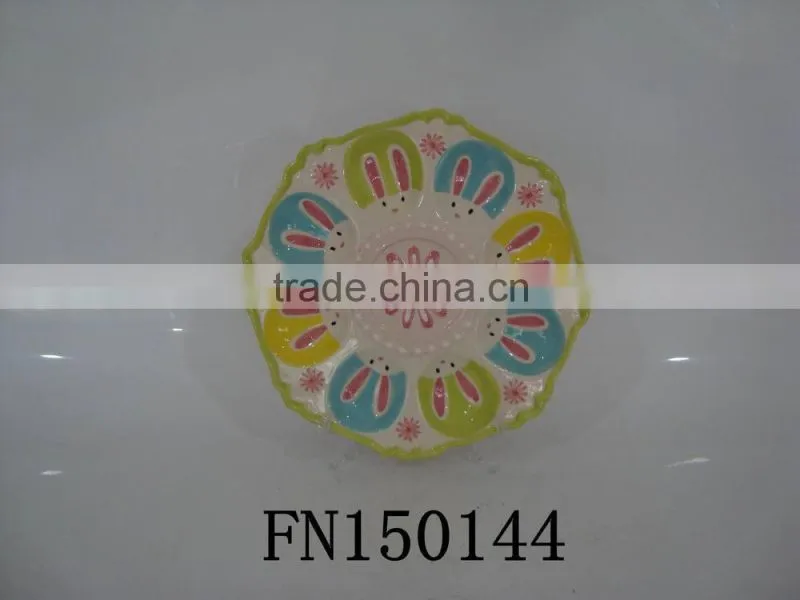 2015 easter egg ceramic plate holder with bunny design