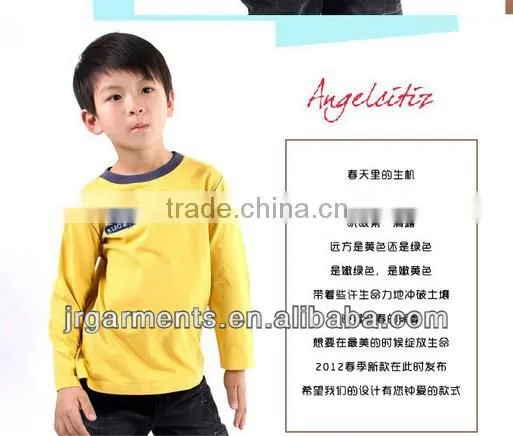 Factory sale Children's Puff Printed Boy's Clothing long sleeve T Shirts in Plus size