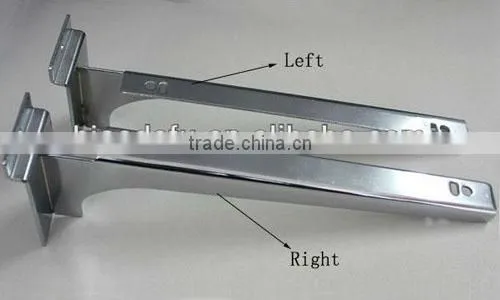 NEW CHROME GLASS SHELF BRACKETS FOR SLATWALL WITH SUCTION PADS FOR GLASS SIZE 25 CM