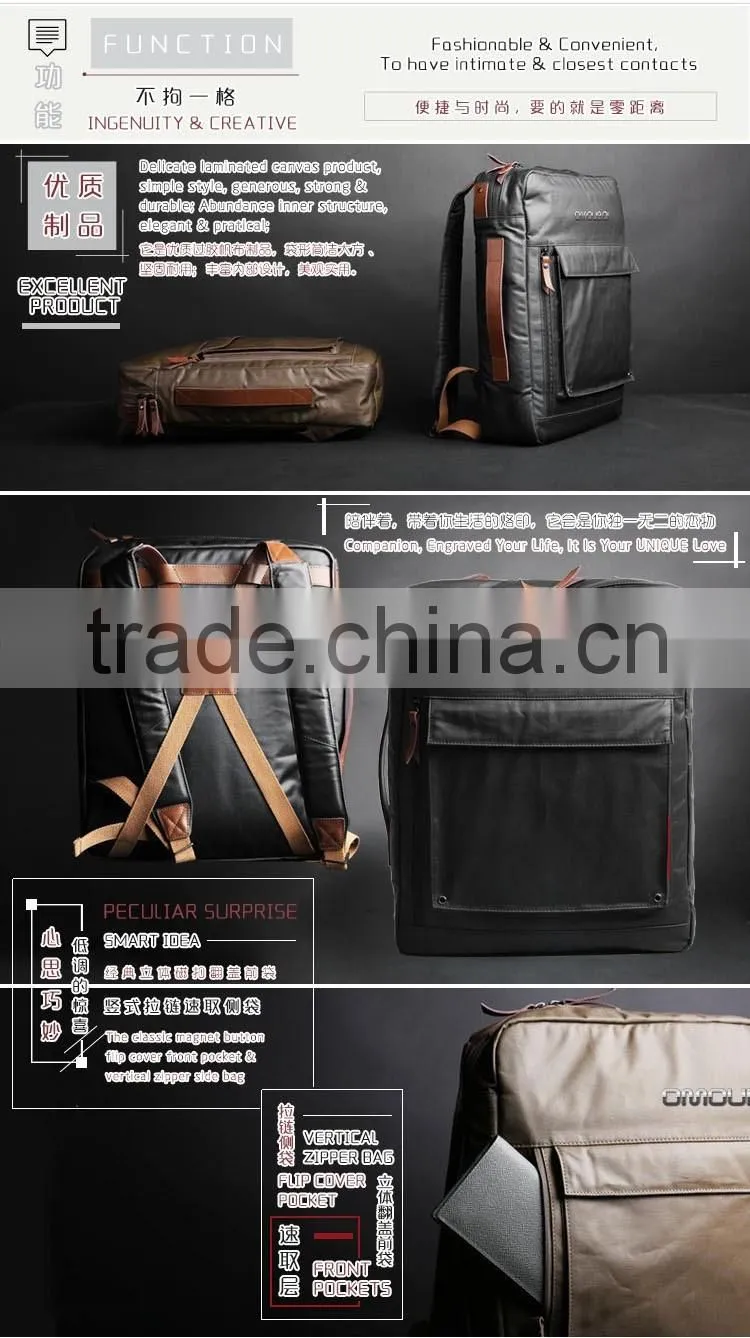 High Quality School Laptop Bag Tactical Vintage Backpack With Carry Handle