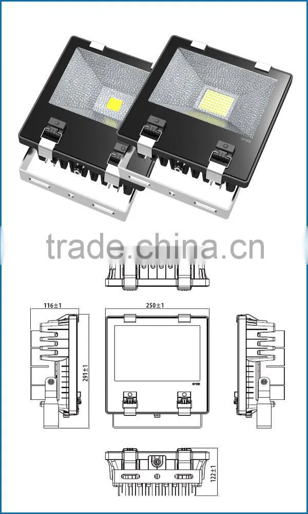 GS SAA CB CE approved IP65 70W LED floodlight with Bridgelux LED, CRI>80, LM-80 passed