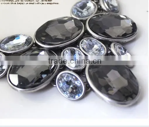 2015 Fashion large crystal stone necklace,statement necklace