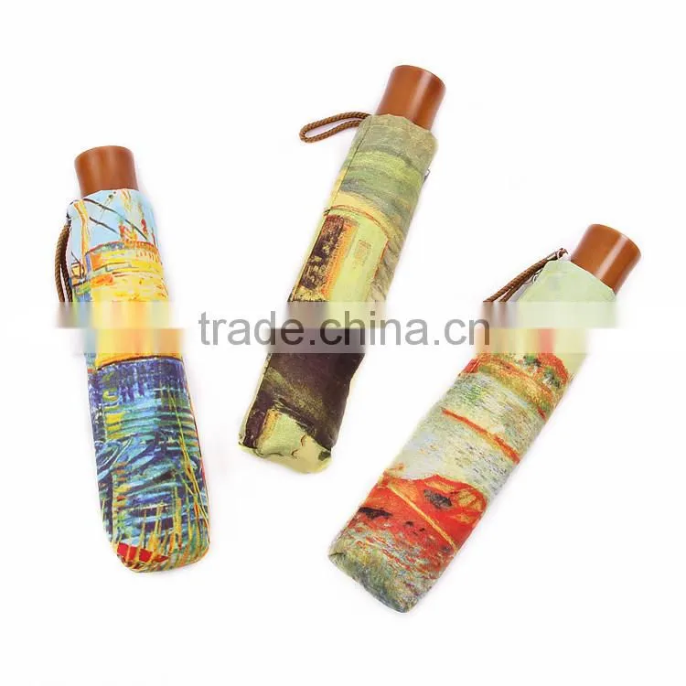 art and entertainment oil painting Hot Sale Promotion Folding Umbrella