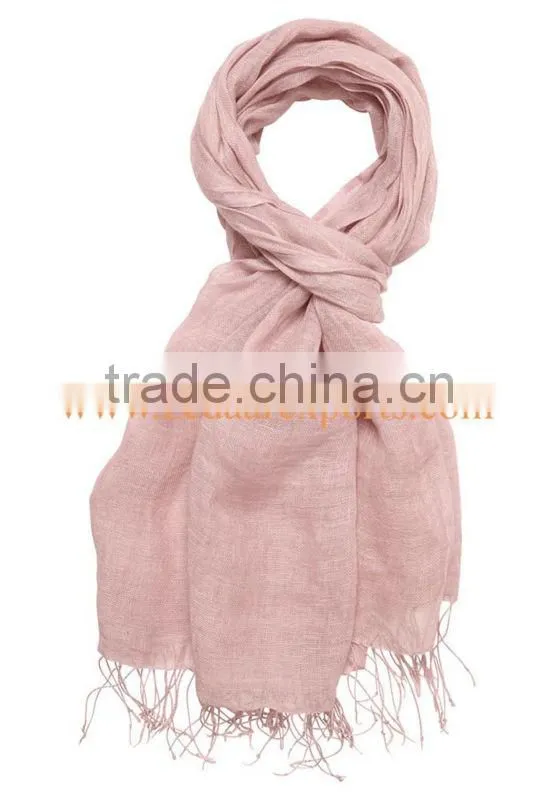 solid colour linen scarves