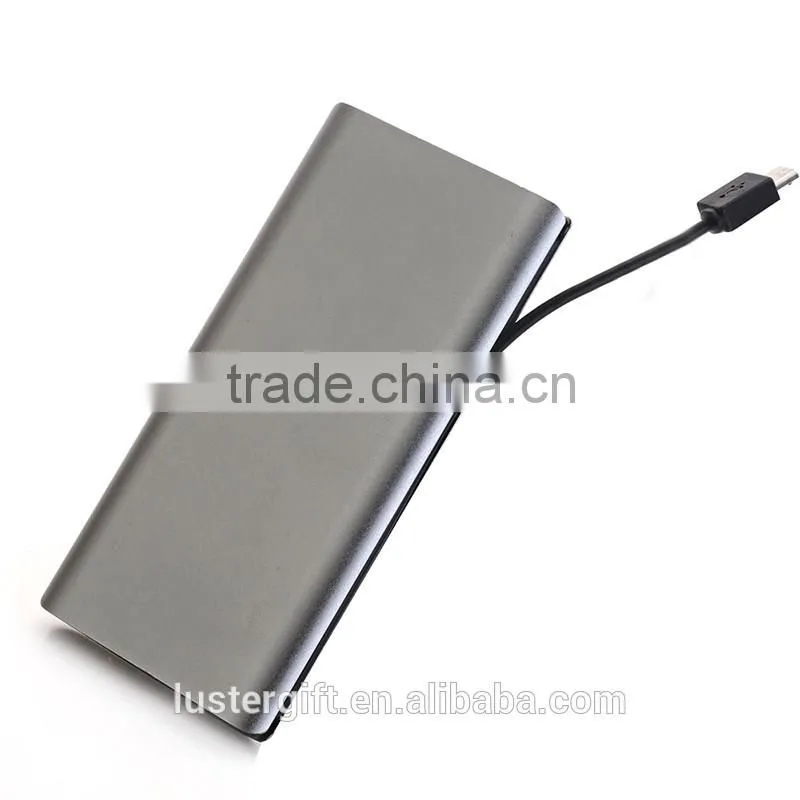 2016 New Metal Ultrathin Power Bank Wallet Sized Credit Card Portable External Battery Pack