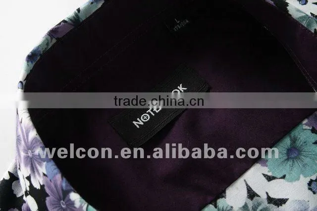Italian style long sleeve latest brand design slim fit floral pattern casual fancy fashion 100% cotton printing men satin shirt