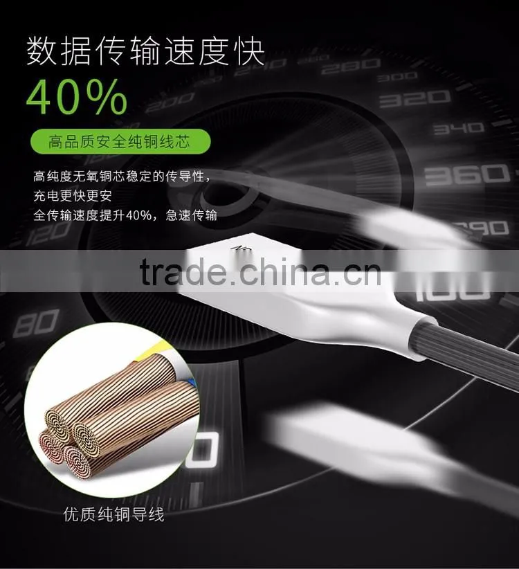 Stainless steel material colored fast charger slim micro usb cable, usb cable for Android mobile