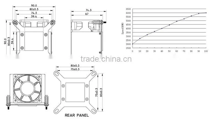Alseye AS2011NCA6B-001 cpu cooper radiator cooler