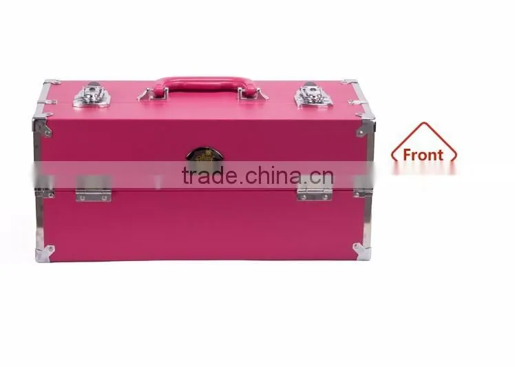 hot sale elegant pattern pvc leather beauty case women toiletry waterproof hand carry cosmetic packaging box