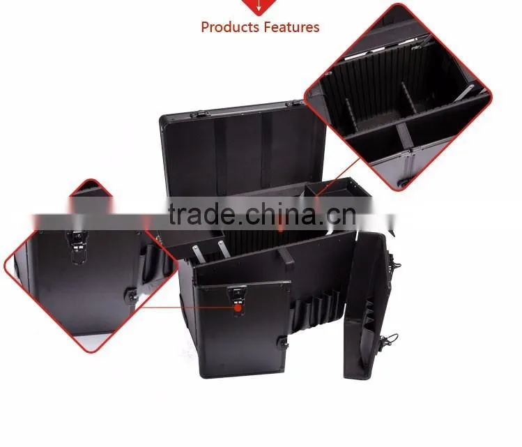 Professional Aluminum Makeup Case 4 Stackable/Removable Trays with Adjustable Dividers