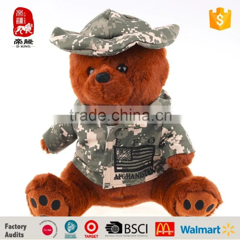 Realistic Bear Costume Plush Toy Soft Amry Teddy Bear