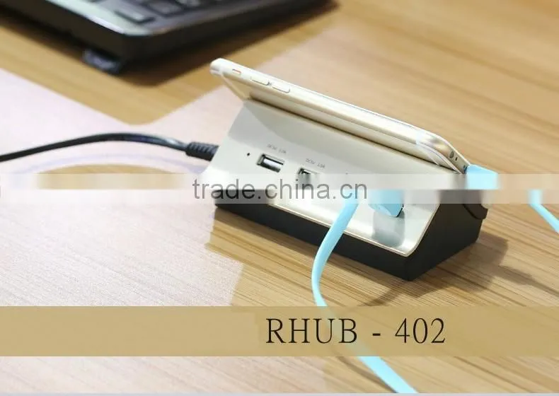 Original Remax EU Plug 4 Ports USB Goldhouse Hub Mobile Phone Charge Station Tablet Charger 4.2A Output