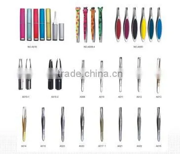 proveedor china black pro tweezer with LED spotlight