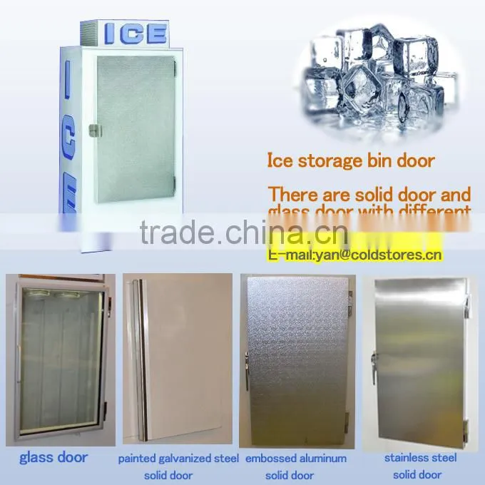 Outdoor bagged ice storage bin for high ambient temperature used