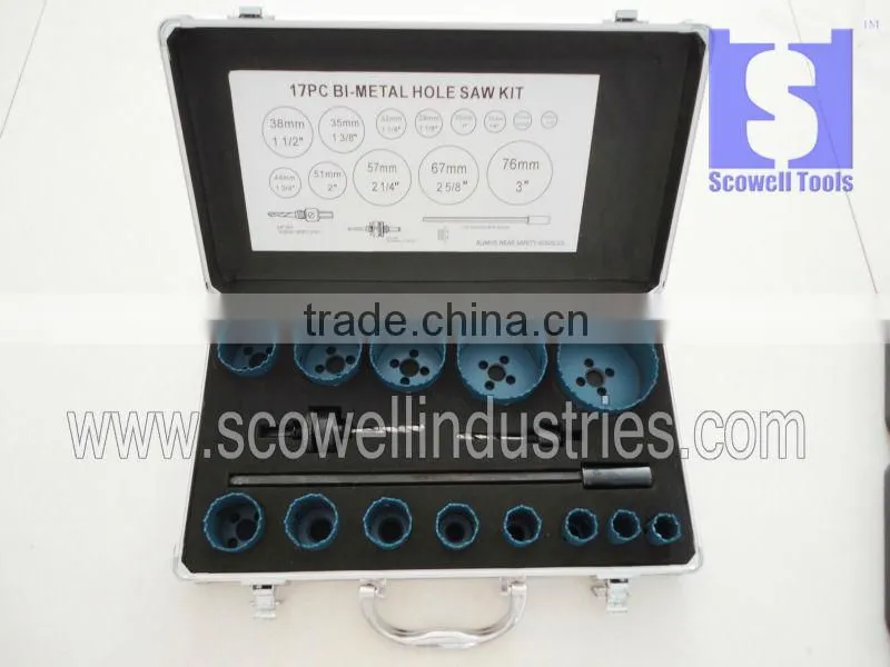 17PCS HSS Bimetal Hole Saw Kits With Tools Box
