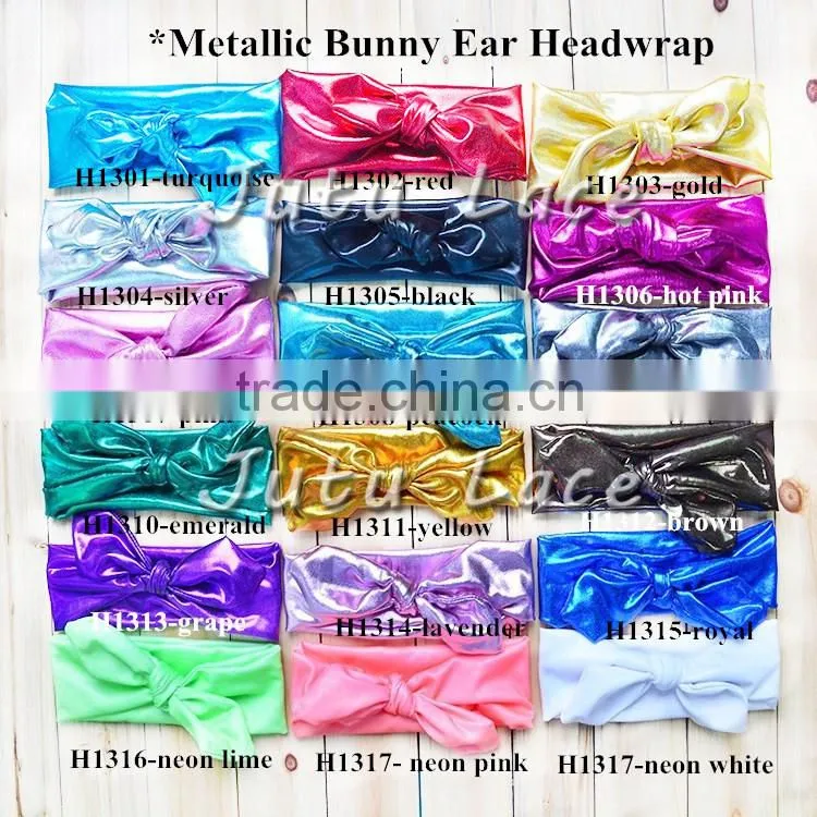 Fancy sequin bowkont headwraps - wide cotton fabric big bow elastic headband