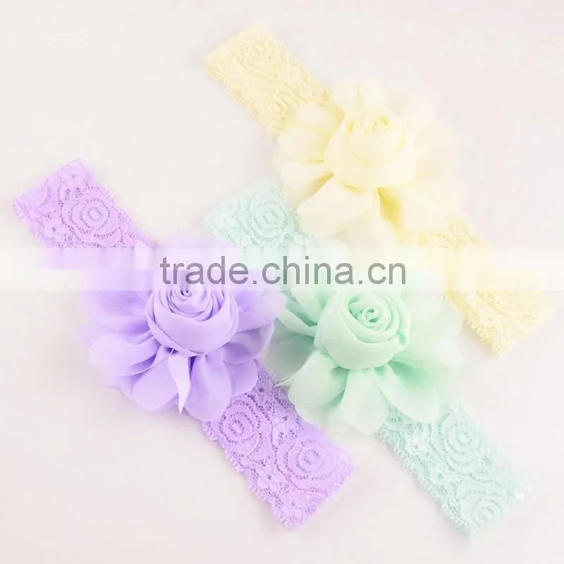 New Hot Sale delicate glitter bow hair band Baby elastic fine hair lead the act the role of 16 color in stock now