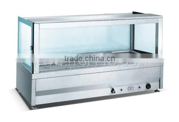 Straight glass hot food display
