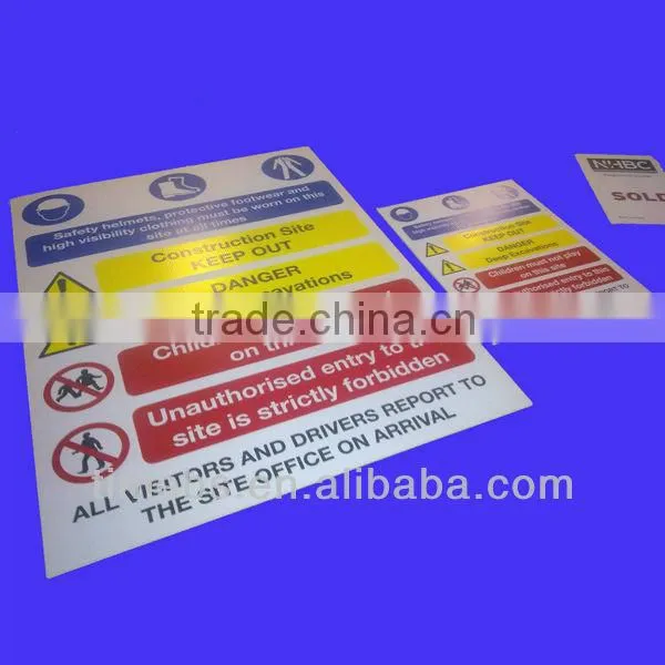 Corrugated plastic safety signs