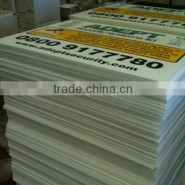 2 Colors die cut corflute sign ,coreflute pp signs,corrugated plastic sign