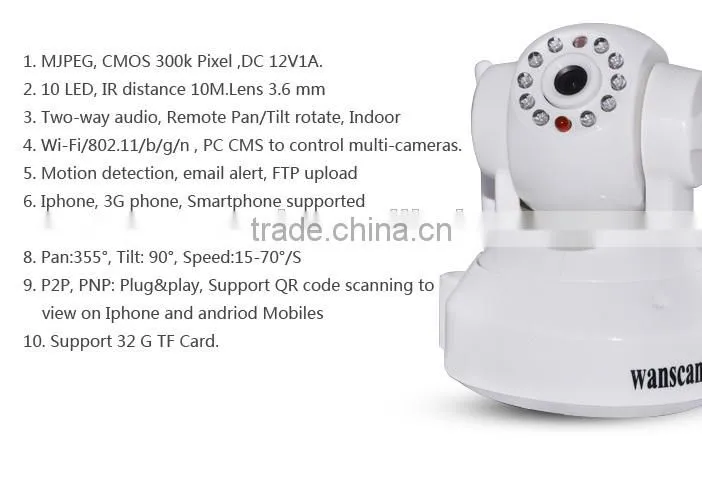 HD motion detect alarm wireless ip camera security system HW0024-G