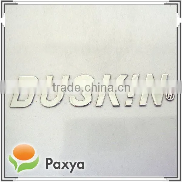 Home appliance custom thin metal nickel nameplate sticker with 3M adhesive