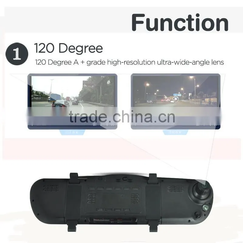 GPS tracking rear view mirror dash cam