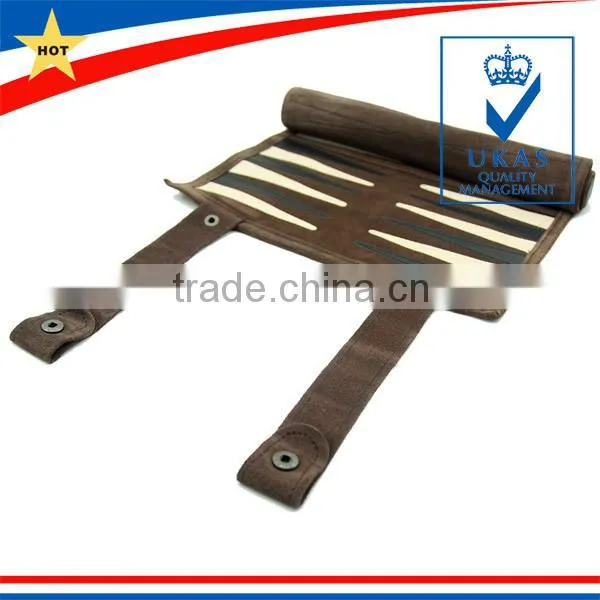 high quality soft genuine leather oriental backgammon